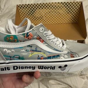 Vans Gray and White Disney World Sneakers